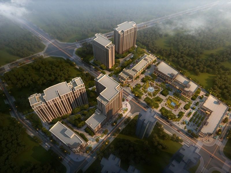 效果图:黄昏鸟瞰图 效果图:黄昏鸟瞰图