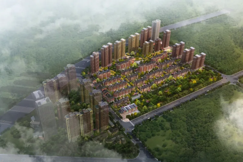 美国小镇效果图鸟瞰图 美国小镇效果图鸟瞰图