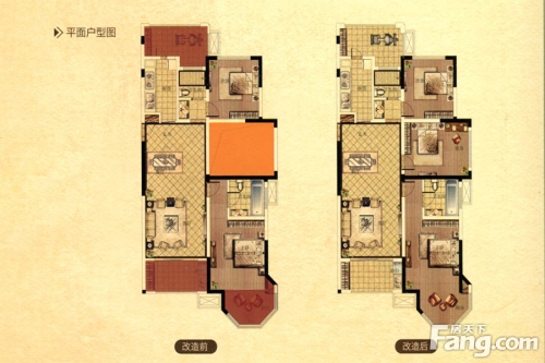 中南世纪城户型图114#V1户型3室2厅2卫1厨