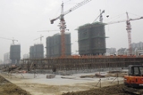 润地星城2012年2月工程进度 连体商业已出地面
