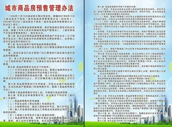 城市商品房预售管理办法包含哪些具体内容