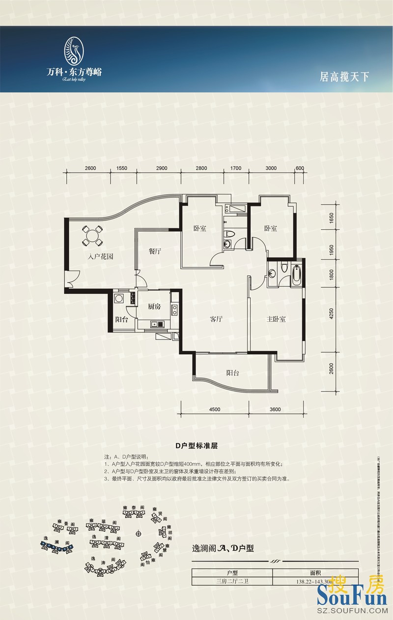 [万科东方尊峪户型图]