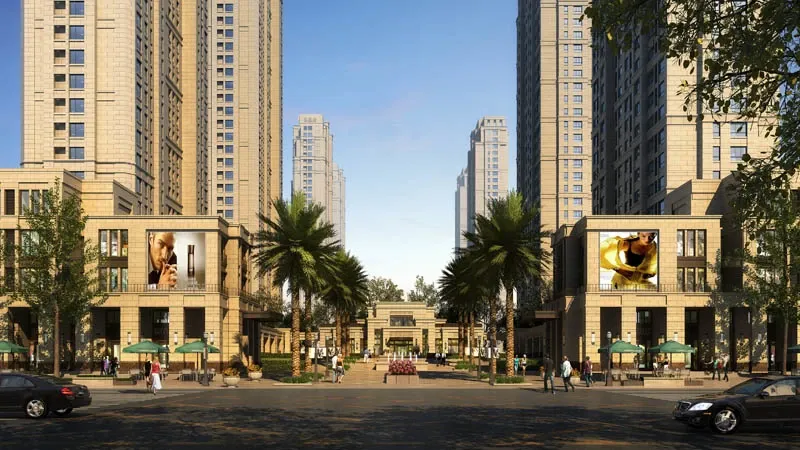 万科蓝山项目位于合肥市滨湖新区城市主干道庐州大道与紫云路交汇处