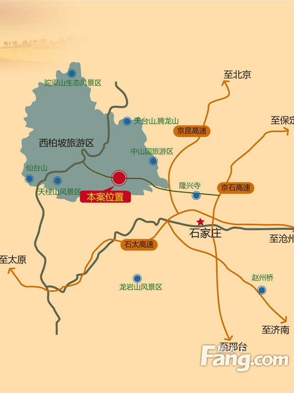 西柏坡地图高清图片