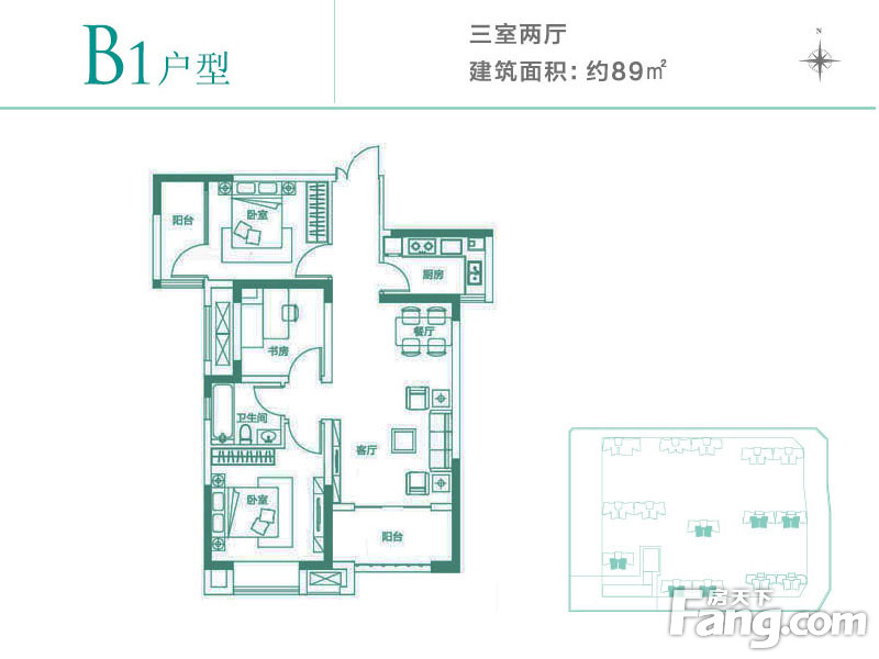 正弘中央公园二期8号地块标准层B1户型样板房，给自己一个别致的家！