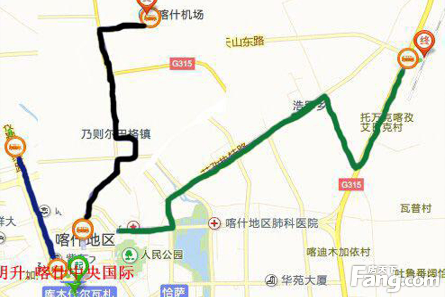 喀什公交车线路图图片