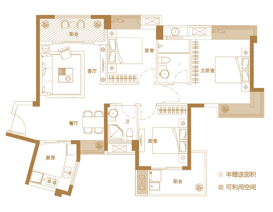 融信双杭城将推出3#楼建面129-160㎡平层户型