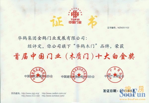 中国门业十大品牌权威发布 华鹤木门铸就标杆品牌