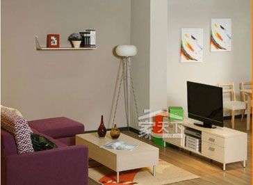 雅斯ARTS 紫色迷情小户型客厅三件套 沙发+茶几+电视柜