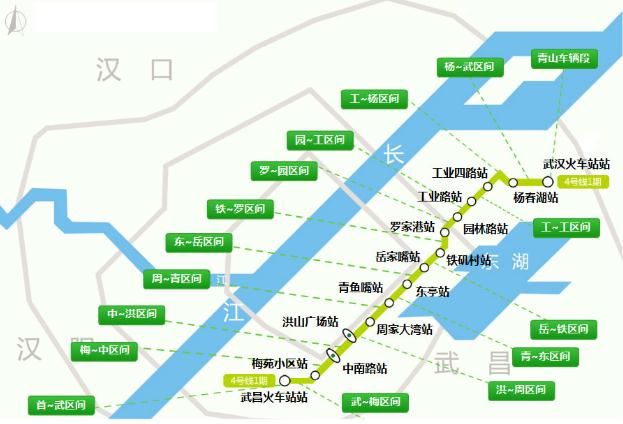 武汉轻轨4号线线路图图片