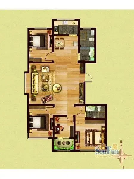 小钱看户型 玺山经典户型 山居华府代表