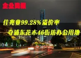 佳兆业99.28%溢价率 夺浦东花木46街坊办公用地