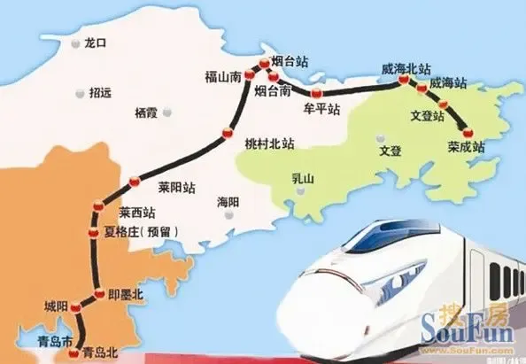 更有城际铁路的建设,将会形成"胶东半岛一经济圈"