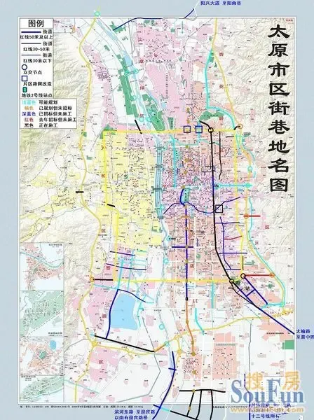 2014年太原城市规划新建滨河东路南延,阳兴大道,迎宾桥,续建太行路南
