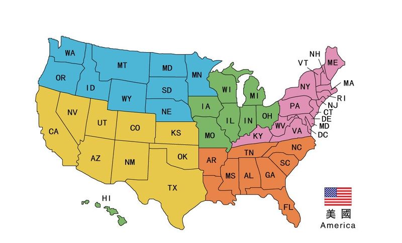 你只要看看下面的美国地图,就会发现美国的州界,县界乃至更低层次的