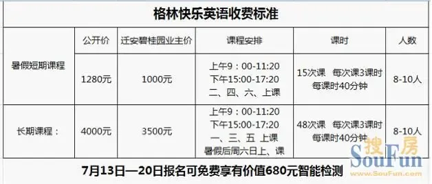 夏令营收费标准