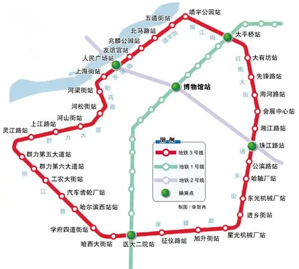 地铁3号线34座站点全部确定并首次正式公布,包括人民广场站,上海街站
