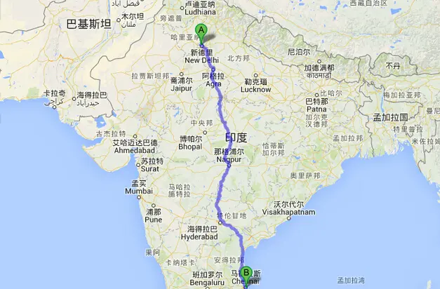 印度本周将与中国签署协议,就德里与钦奈之间修建1754公里高铁线路