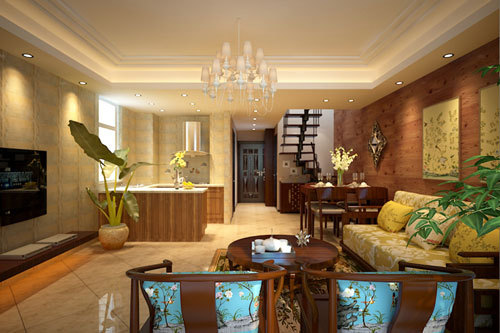 三室两厅奢华装修风格赏析 美式东南亚文化的碰撞