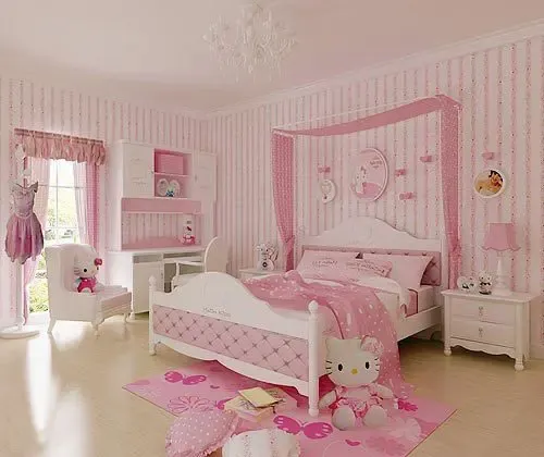 只需一个hellokitty的萌物地垫,瞬间提升房间的甜美度.