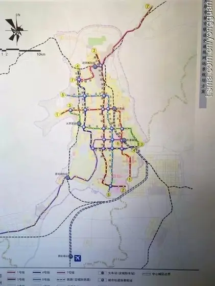 太原轨道交通网络全图