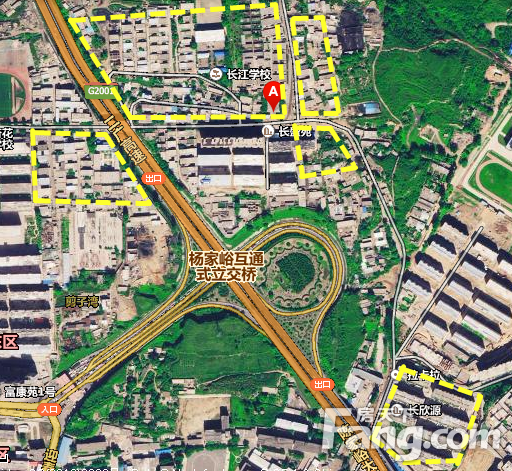 长江村城中村改造卫星图