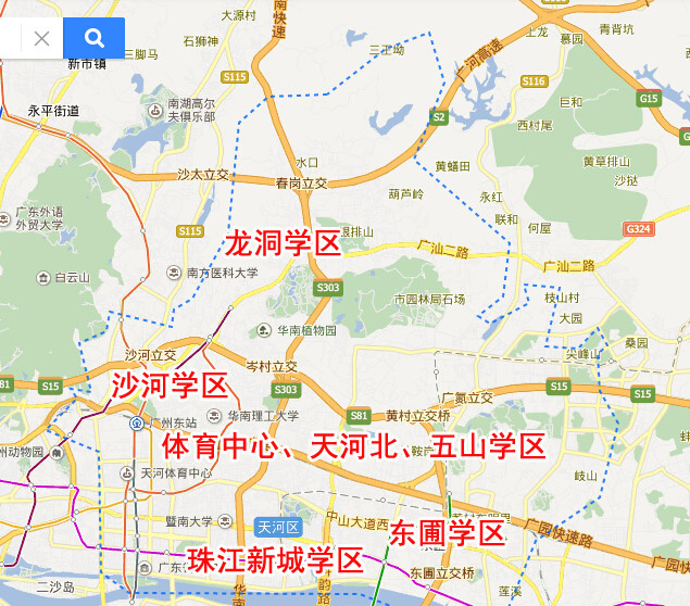 广州天河区各街道地图图片