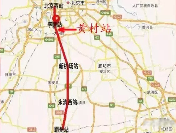 北京大兴新机场京霸铁路客运专线规划路线图
