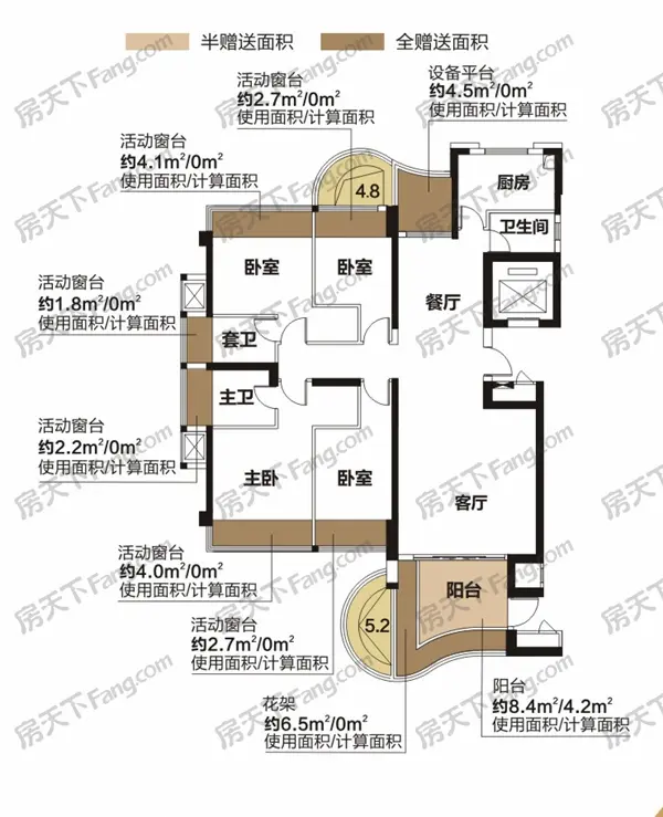 南北双阳 天合名门建面约160/170㎡阔绰户型 赠送