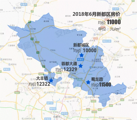 新都區目前,成都6月各區域房價地圖已經出爐,下面一起來看各區域房價