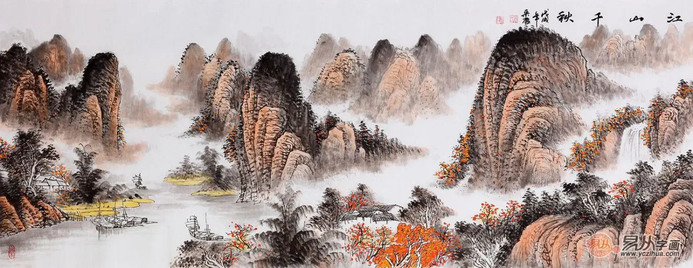 现代客厅装饰挂画?精品山水装饰,格调,文化,艺术都有了!