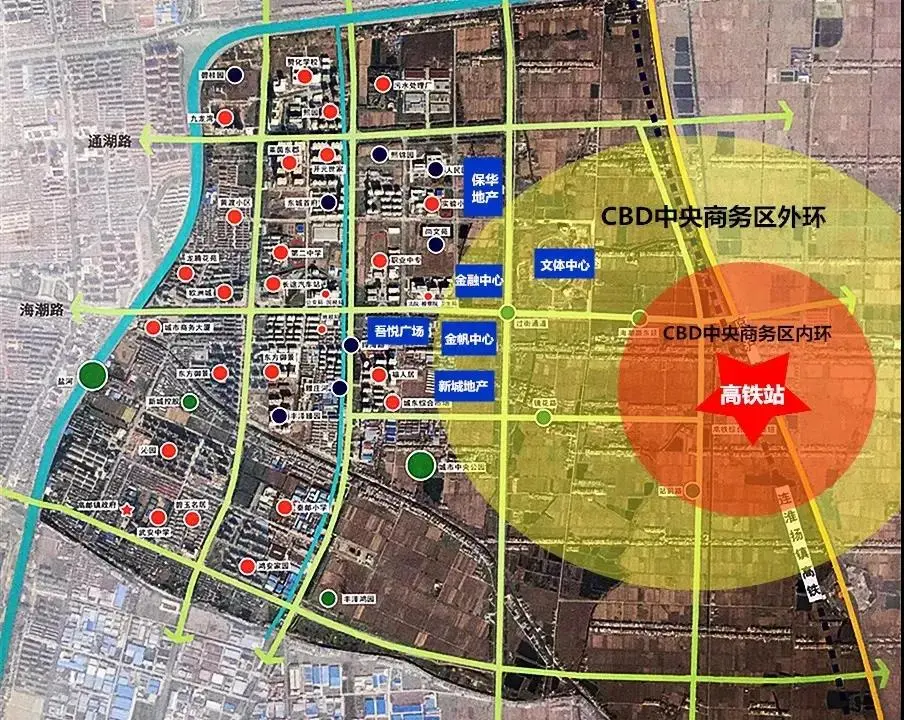 高邮吾悦广场位于海潮东路与捍海路交汇处,属于城市发展新中心东部