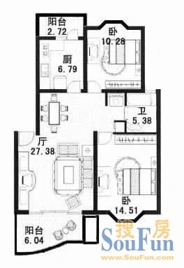 龙柏金悦公寓户型图