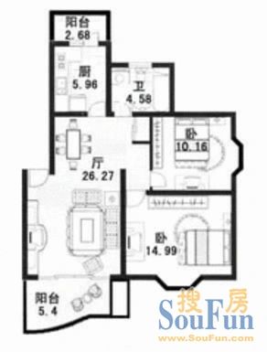 龙柏金悦公寓户型图