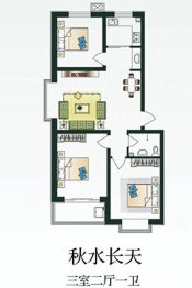 富达山庄3室2厅1厨1卫建面97.32㎡