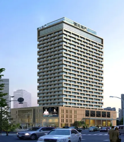 金舍汤河东岸效果图转角办公楼效果
