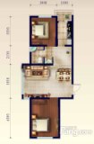 渤海玉园A户型两室一厅一卫-面积83.59平米
