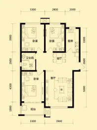 阜城佰瑞廷3室2厅1厨1卫建面118.03㎡