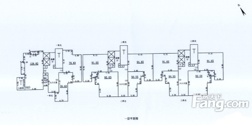 龙湾情怀效果图62#楼一层平面图