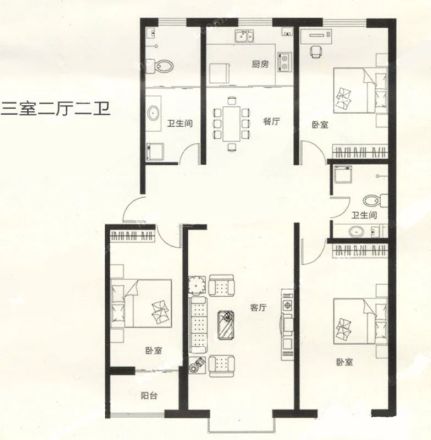 新世纪花园B区户型图
