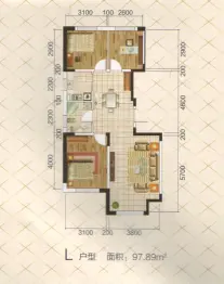 立信·佳苑3室2厅1厨1卫建面97.89㎡
