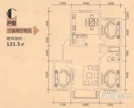 南风新苑3室2厅1厨2卫建面121.5㎡