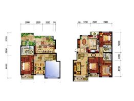 皇冠壹品4室4厅1厨3卫建面235.0㎡