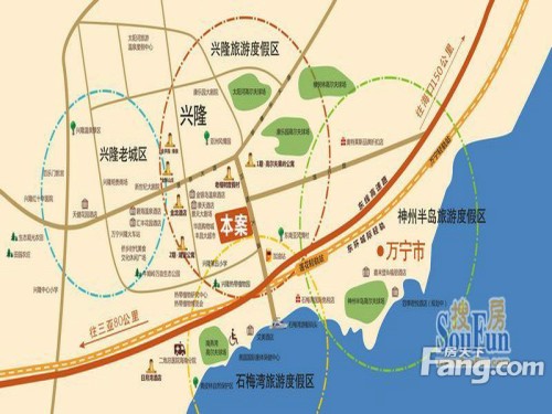 兴隆太阳谷温泉城交通图区位图