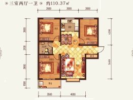 金鱼家园3室2厅1卫建面110.37㎡