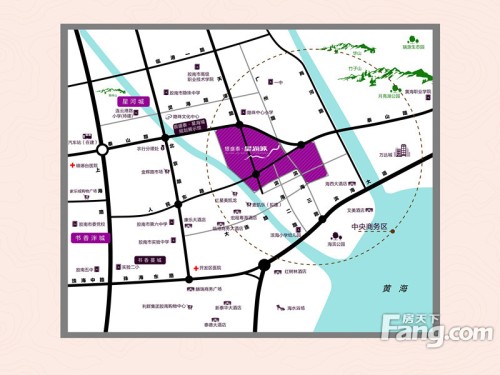 银盛泰星海城交通图区位图