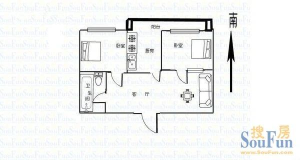 自来水厂家属楼户型图
