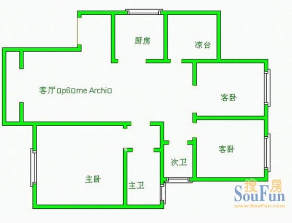 自来水厂家属楼户型图