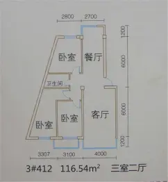 坤达·凌海花园3室2厅建面116.54㎡