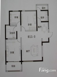 九州理想城3室2厅1厨1卫建面101.85㎡